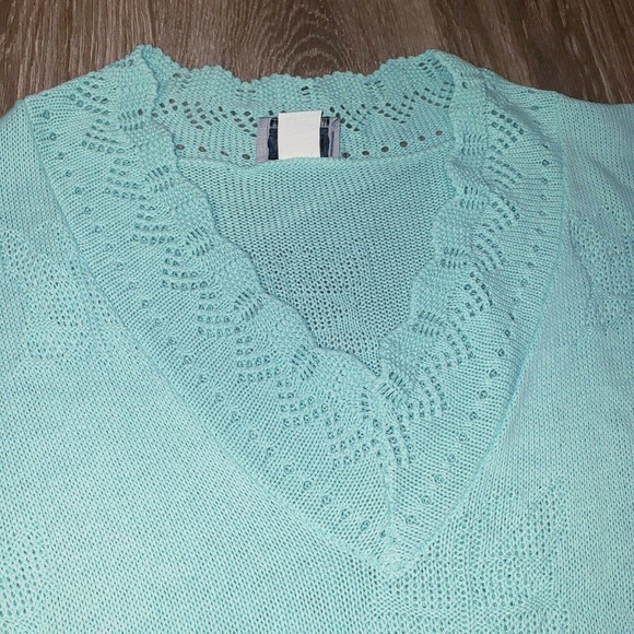 Vintage Adele Knitwear Crochet Grandma Sweater V-Neck 1980's Butterfly Print XL? - Picture 3 of 12